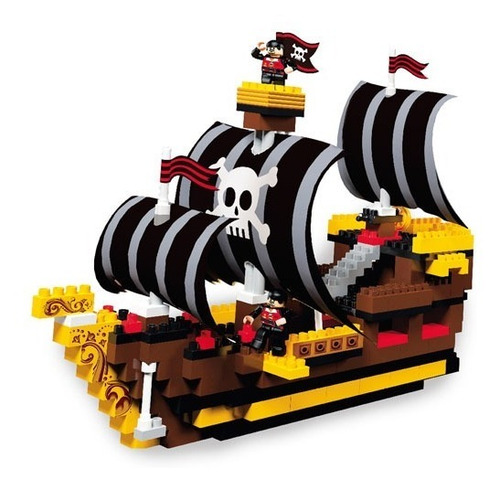 Imagen 4 de 5 de Juego de Encastre Barco Pirata Ladrillos Bloques 290 Piezas Blocky