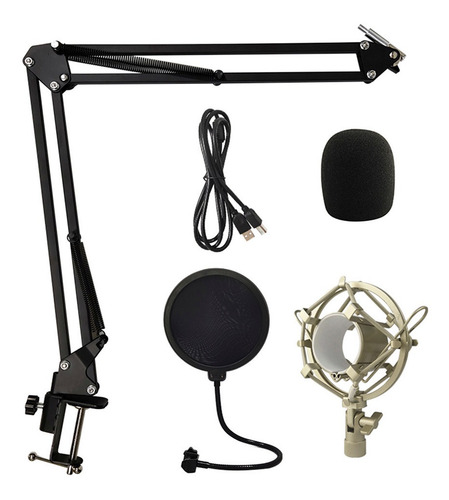 Imagen 8 de 10 de Kit Micrófono Estudio Condenser Midiplus Usb800 Gris Youtube