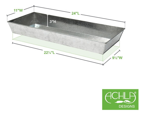 Bandeja De Acero Galvanizado Antiguo, 61 Cm