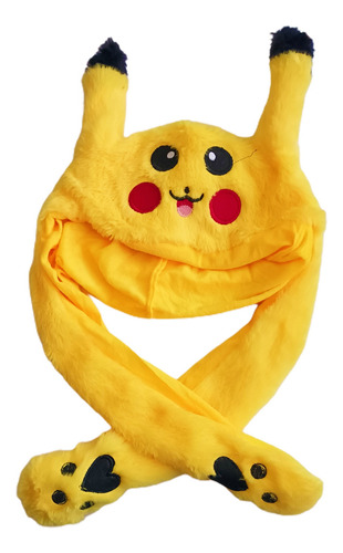 Gorro Diseño De Pikachu Con Orejas Inflables Color Amarillo