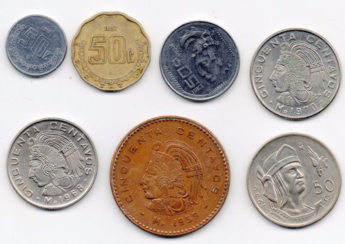 Moneda Los  De Cincuenta Centavos Modelos Diferentes A1 9