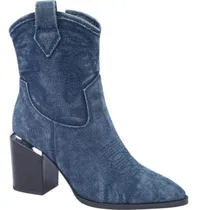 Comprar Bota Texana De Mezclilla Mujer Tierra Bendita Azul Mezclilla