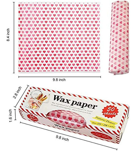 JIHUOO 50 hojas de papel encerado para comida de picnic y hornear papel de regalo a prueba de grasa para cesta de alimentos de plástico 