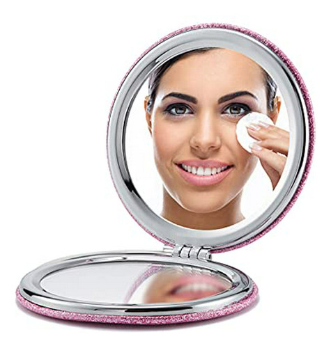 Espejo Compacto Y De Viaj Omiro Compact Mirror, Round Pu 1x-