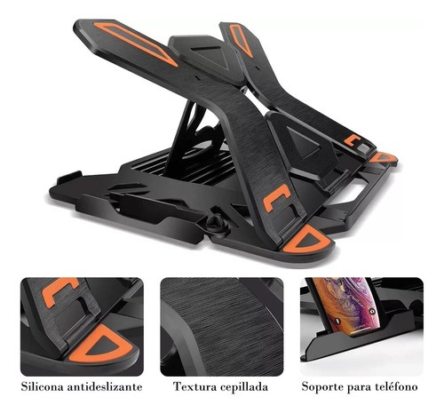 Soporte Base Notebook Y Celular Ajustable Hasta 17 Pulgadas