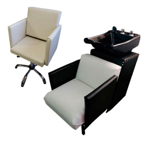 Imagen 1 de 10 de Combo Peluqueria Lavacabeza + Silla Corte Oferta