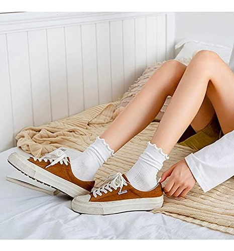 Sockfun Calcetines Con Volantes Calcetines De Encaje Con Con