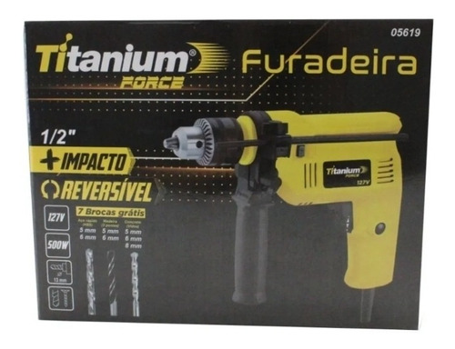 Furadeira Parafusadeira Impacto 1/2'' 500w Titanium + Brinde