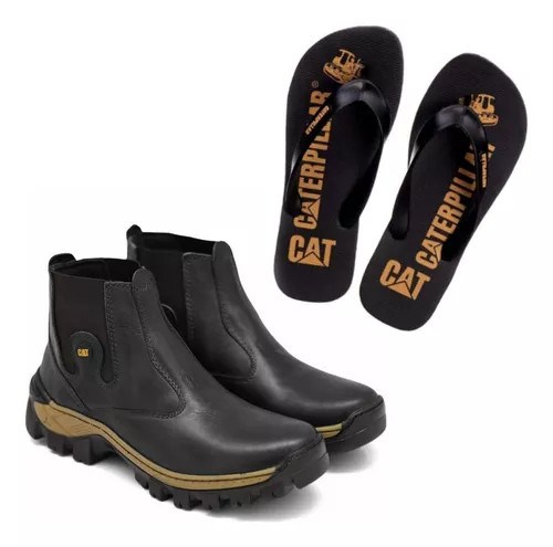 Bota Caterpillar Model 2190 Couro Legitimo Bico Pvc