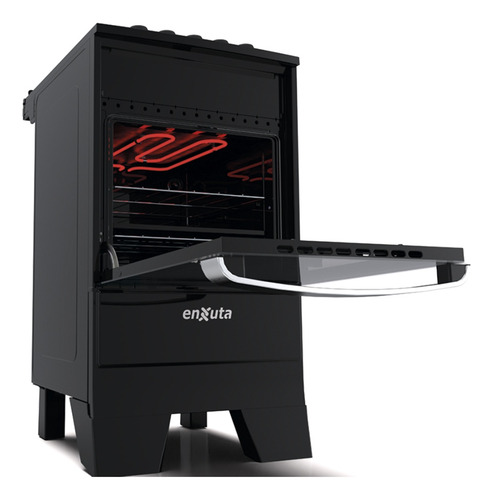 Imagen 4 de 10 de Cocina A Gas Enxuta Cenxv27542ng Negra Mesada Vidrio