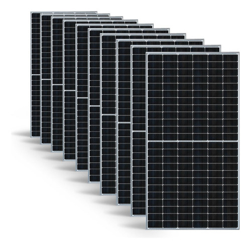 10 Placas Solares Fotovoltaicos 550 Watts Monocristalina Cor Preto Voltagem De Circuito Aberto 49.8v Voltagem Máxima Do Sistema 1500v