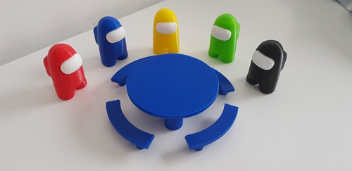Mesa + 4 Bancos + Alcantarilla + 5 Vivos 3cm Impostor 3d
