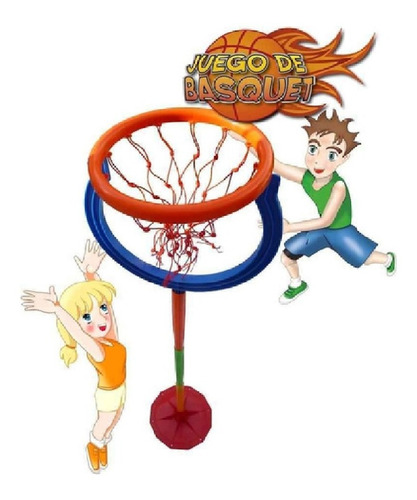 Juego Aro De Basquet De Pie Regulable Con Pelota Para Niños