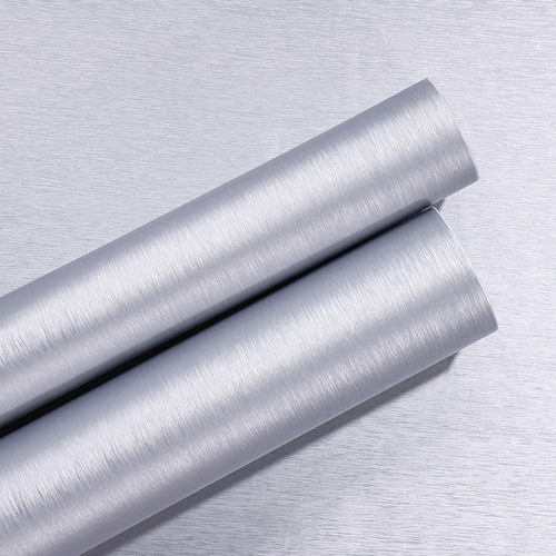 Vinilo Acero Aluminio Cepillado Alacena Heladera (50cm X 1m)