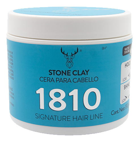 Stone Clay Pomade Cera Para Cabello Fijación Muy Alta 1810