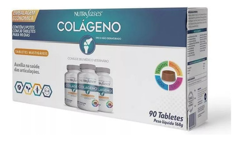 Colágeno Nutrafases Suplemento Para Cães 90 Tabletes