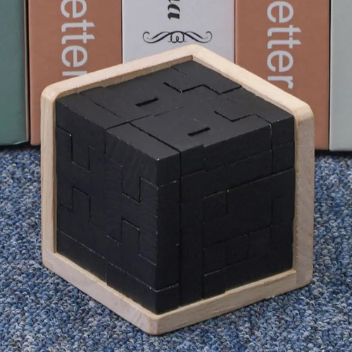 Rompecabezas 3d Cubo De Madera Antiestrés Para Adultos