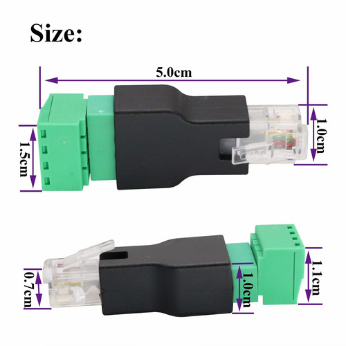 Terminal De Tornillo Rj11 Rj11 4p 4c Macho A 4 Pines He...
