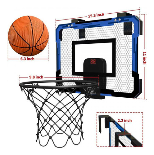 Aro De Baloncesto De La Habitación De La Puerta Con Azul