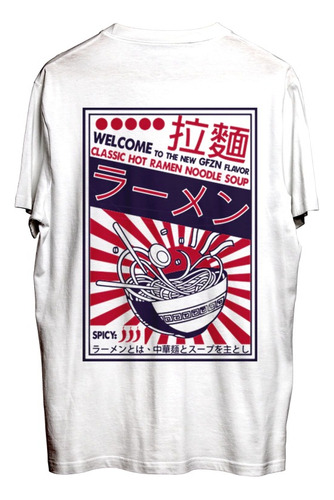 Remera Ramen Label Estilo Aesthetic Streewear Grafizona®