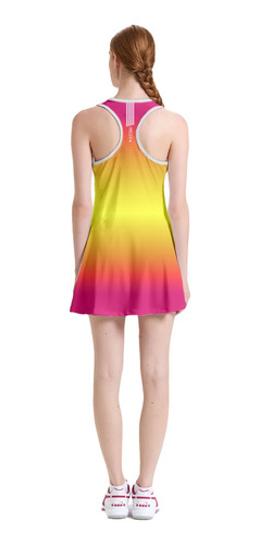 Imagem 4 de 6 de Vestido Beach Tennis C/ Shorts Degrade Rosa Beachwear