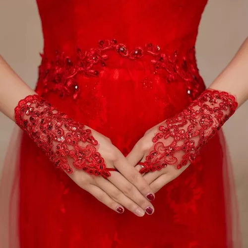 Guantes Rojos Novia Y Meses sin intereses