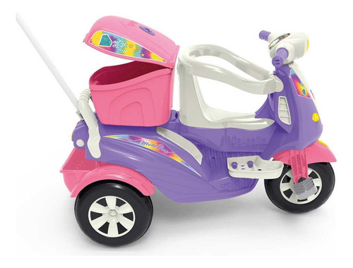 Carrinho Passeio E Pedal Calesita Moto Uno Ref.1036 - Rosa