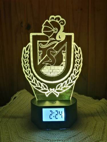 Lámpara 3d De Deportes La Serena Con Reloj Alarma 7 Col. Led