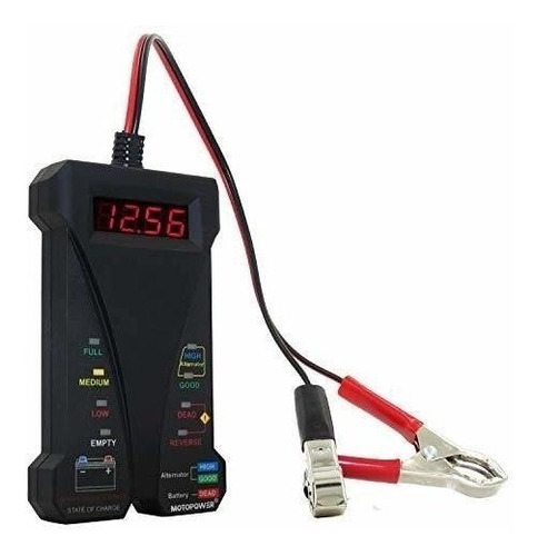 Probador De Batería De Coche Digital Mp0514a Motopower Negro