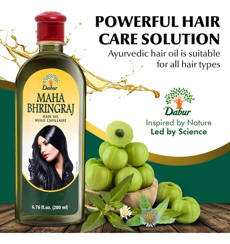 Aceite Capilar Dabur Maha Bhringaj Herbal Ayurveda 200ml