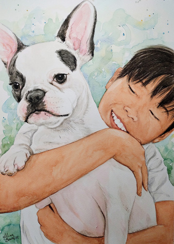 Dibujo Pintura Personalizada Ilustración Art 2 Rostros Marco