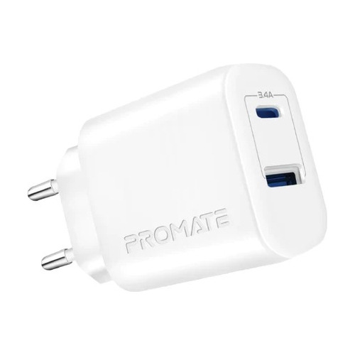 Cargador Promate Fast Charger Usb-c / Usb-a 17w