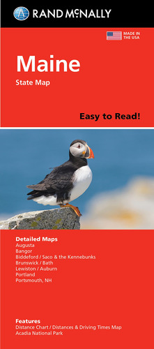 Book : Rand Mcnally Easy To Read Folded Map Maine State Map
