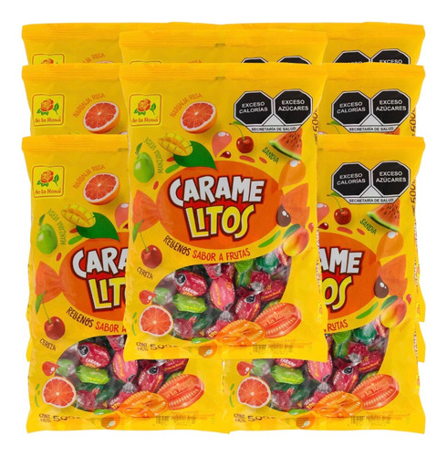 Caramelos Relleno Frutas 800pz De La Rosa