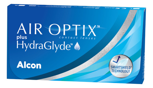 Lentes De Contato Air Optix Plus Hydraglyde - Mensal Grau Esférico -1.00 Miopia