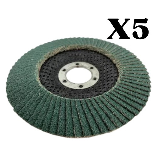 Pack 5 Disco Flap Para Pulir 4 1/2 Grit 60 Isonic