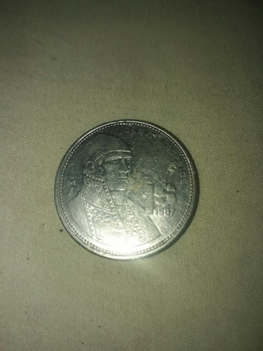 Moneda De 1 Peso Mexicana De Jose Ma Morelos Del Año 1987