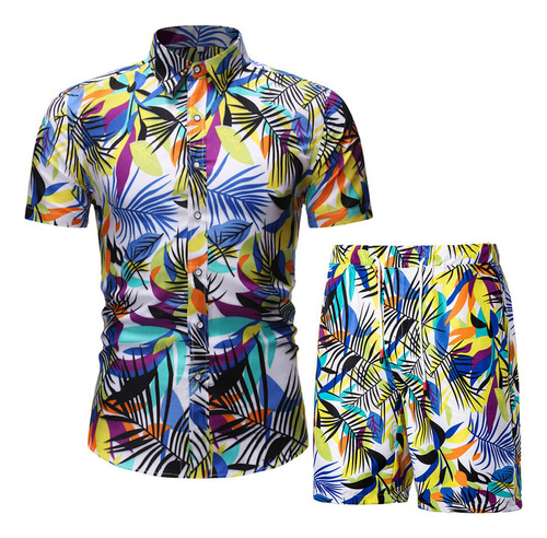 Camisa De Manga Corta Traje Playa Slim De Hombre 2023 Verano