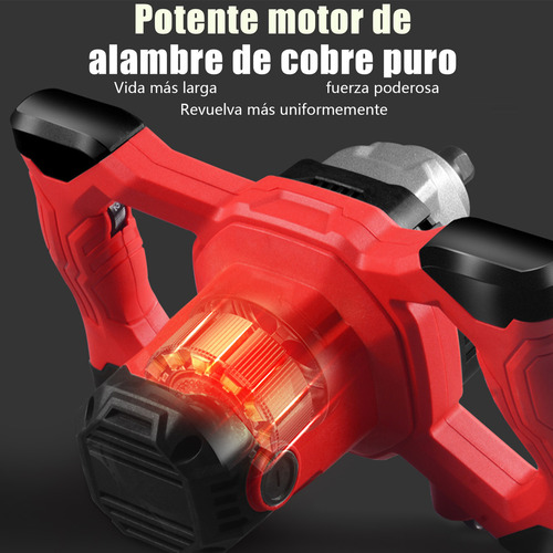 Nasterjis Mezclador De Cemento/pintura Eléctrico Máximo 3100w Eléctrico De Mano De Hormigonera,portátil Taladro Agitador Con Varilla Para Mezclar Lechada Pintura Mortero Yeso,ajuste De 6 Velocida
