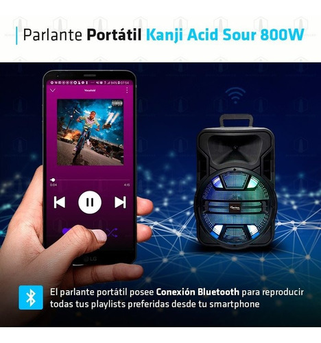 Imagen 3 de 10 de Parlante Acid Sour Kanji Kj-acidsour Bluetooth Luces Led 8