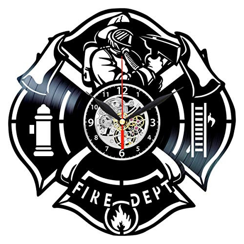 Reloj De Vinilo Bomberos Decoración De Bombero Regalos...