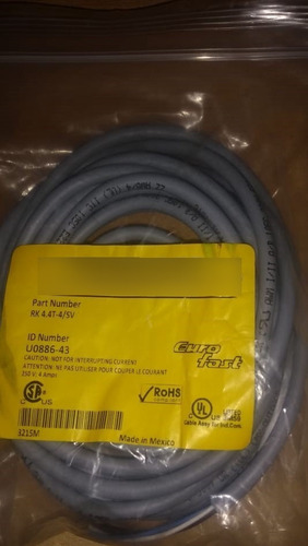 Cable Turck Rk 4.5t-10/sv U0886-43(conector Hembra M12, 4 Pines 4 Metros) 