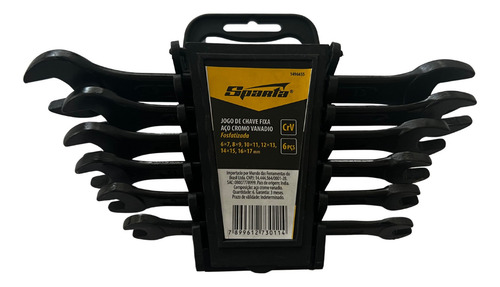 Imagem 3 de 5 de Jogo De Chave Fixa 6 Até 17mm - Fosfatizada- 6pcs - Sparta
