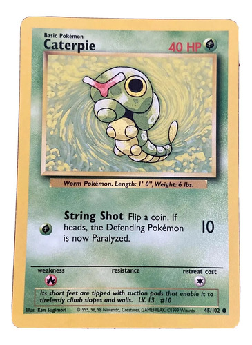 Cartas Pokemon Caterpie 45/102 Played Base Set 