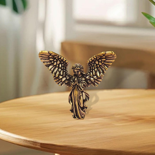Estátua De Anjo Em Latão, Ornamento Antigo, Escultura Em