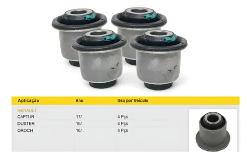 Bucha Bandeja Duster Oroch Captur Orig. Axios - 4 Unidades | Frete