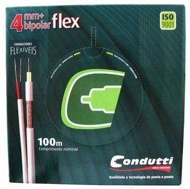Imagem 2 de 5 de Cabo Coaxial Cftv Flexível 4mm Bipolar 2 Vias 80% Malha 100