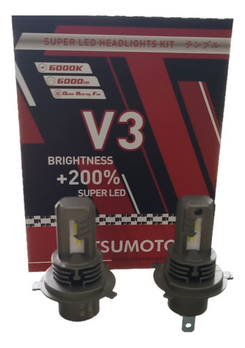 Set Ampolletas Led Matsumoto H4 V3 Sin Ventilador