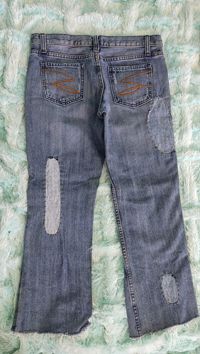 Jeans Seven T28 Patch Cropped Tiro Medio-bajo Rígido (Usado)
