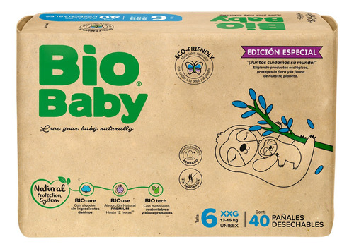 Pañal Bio Baby Edición Paper Bag Talla 6 Xxg 40 Pañales Género Sin género Talla Extra grande (XG)